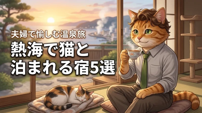 熱海で猫と泊まれる宿おすすめ5選！夫婦で温泉と食事を愉しむ旅行プラン