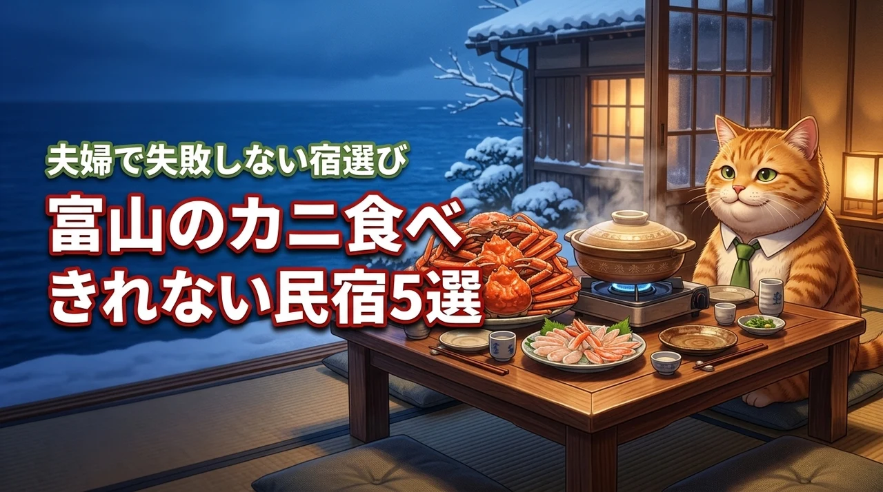 富山でカニを食べきれないほど提供する民宿5選！夫婦旅行で失敗しない宿選びのコツ