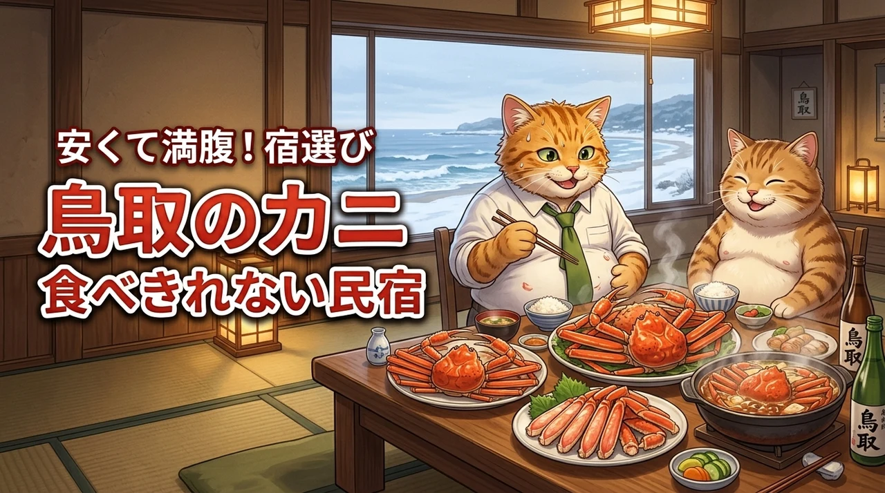 安いのにカニを食べきれない鳥取の民宿が最強！夫婦で満腹になる宿の選び方